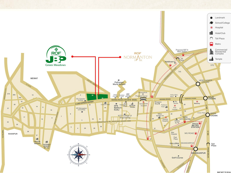 map ROF JBP PLOTS SOHNA Gurgaon